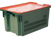 Ящик п/э 600х400х300 дно спл. стенки перф., с оранжевой крышкой Safe PRO