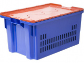 Ящик п/э 600х400х300 дно спл. стенки перф., с оранжевой крышкой Safe PRO