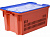 Ящик п/э 600х400х300 дно спл. стенки перф., с оранжевой крышкой Safe PRO
